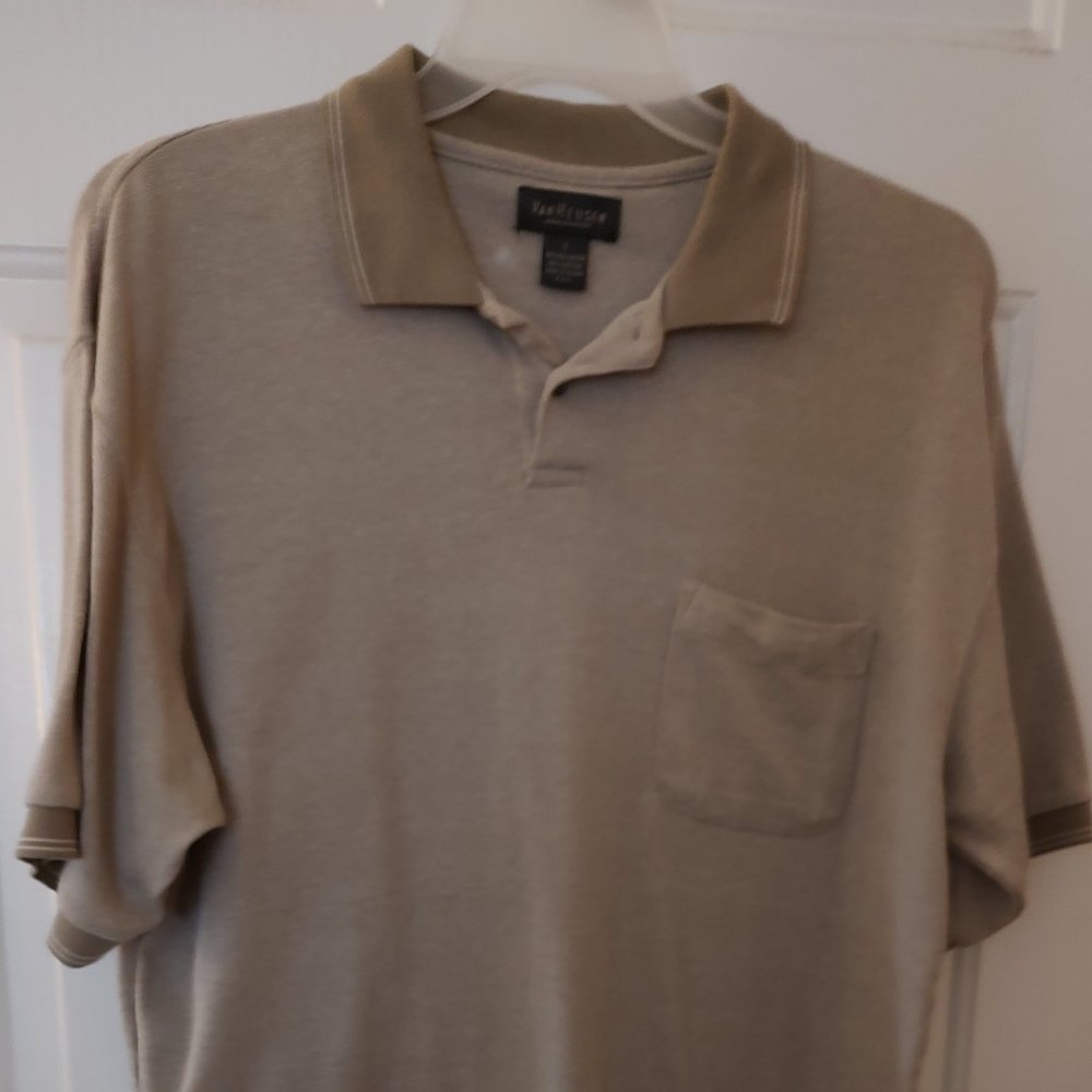 Van Heusen Polo Shirt. Size Large. Cream color